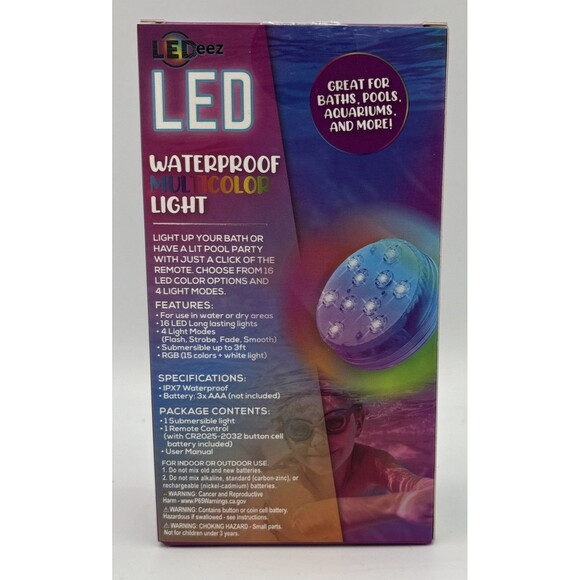 LED Waterproof Multicolor Lights, RGB 16 Different colors . Pool, Pond Or Tub - Picture 3 of 6